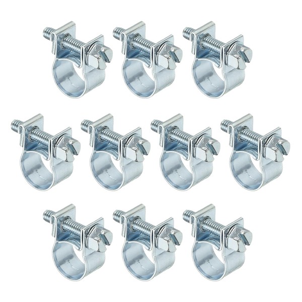 PATIKIL 10 Pcs 10-12mm Mini Fuel Injection Hose Clamps Zinc