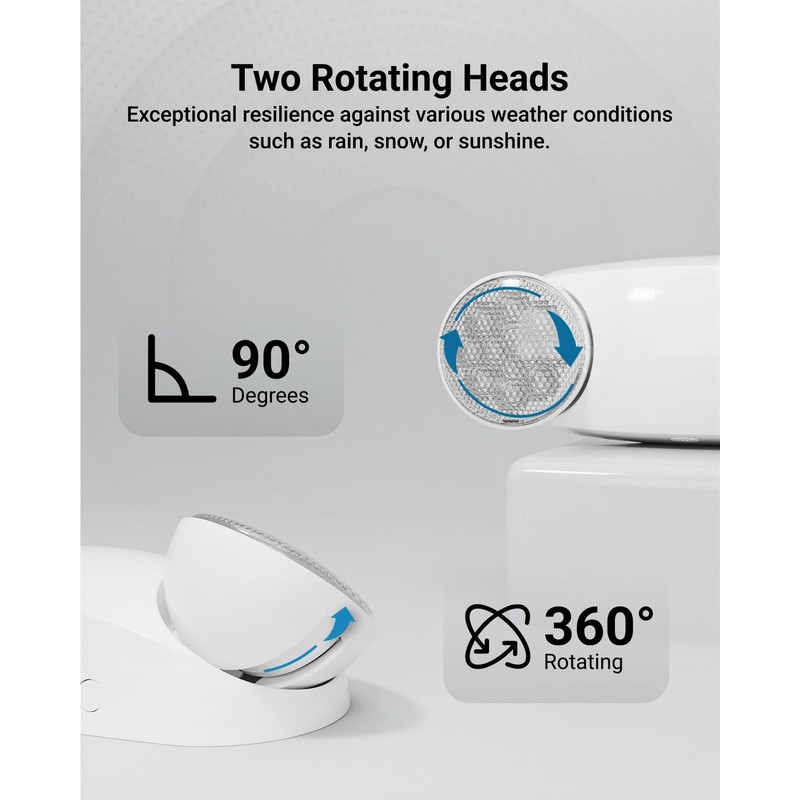 Sunco 6 Pack Emergency Light Outdoor LED, Backup Battery, Two