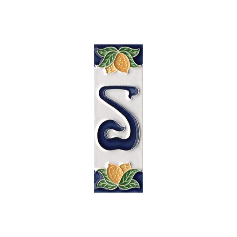 Italian Ceramic Numbers & Letters Lemon Design House Numbers Tile