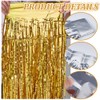 AHANDMAKER 4 Pack Metallic Foil Fringe Tinsel Table Skirts for