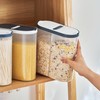 NIOIPXA Plastic Grain Container, 2 Compartments Clear Cereal Container Storage