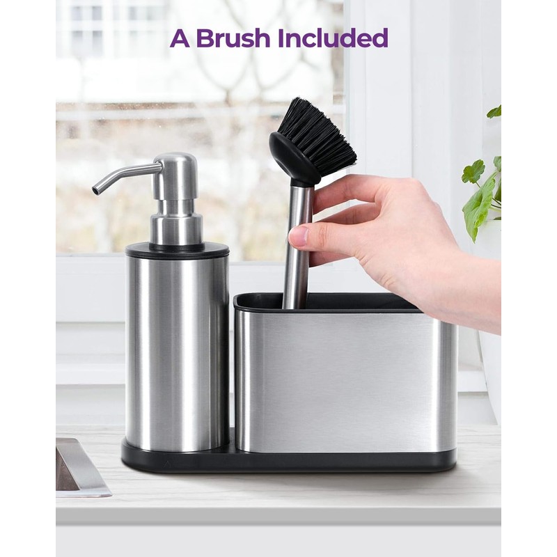 ODesign Kitchen Soap Dispenser Set - 3 in 1, Stainless