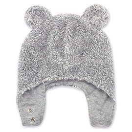 Zutano Sombrero unisex de oso de bebé, adorable sombrero de bebé para sesión de fotos, Gris jaspeado, 18 meses