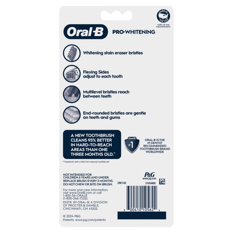 Oral-B 3D White Deep Stain Remover toothbrushes, 6 Count Toothbrush