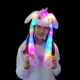 wgde toy Moving Ears Pressing the Bunny Animal Cap Will Make the Ears Move Girls Boys Kids Women Cosplay Christmas Birthday Party Holiday Hat Gifts for 3-12 Year Old Girls Boys Age Toddler Toys