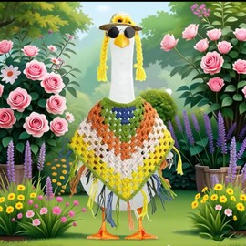 Goose Outfits 3Pcs/Set Straw Hat Sunglasses Bandana Scarf for 23"/ 17" Porch Goose Patio Lawn Yard Statue Decoration