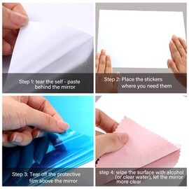 Zonon Flexible Mirror Sheets Self Adhesive Non Glass Mirror Tiles Stickers for Home Wall Decor(10 Pieces,8 x 10 Inches)
