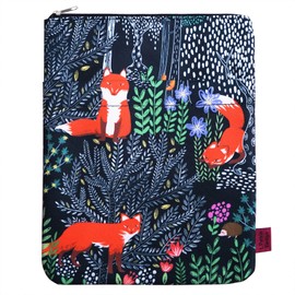 Fox Forest 11" x 8.5" Zip Up Book Protector Gift Fox for Girls
