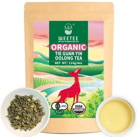 WT WEETEE Organic Tie Guan Yin Oolong Tea, USDA Organic Iron Goddess of Mercy Loose Leaf 4oz (114g), Chinese Tea Ti Kuan Yin, Fujian Wu Long Semi-oxidized Tea