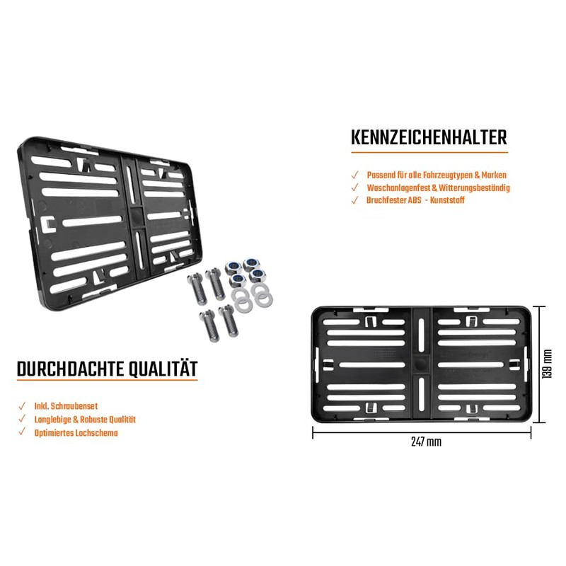License Plate Holder 240 x 130 Light Motorcycle License Plate