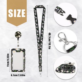 TOYMIS Retractable Badge Holders, Badge Holders Adjustable ID Badge Holder with Lanyard Badge Holder Necklace Name Badge Holder for Key Wallet Women Children Nurse Teacher (Daisy)