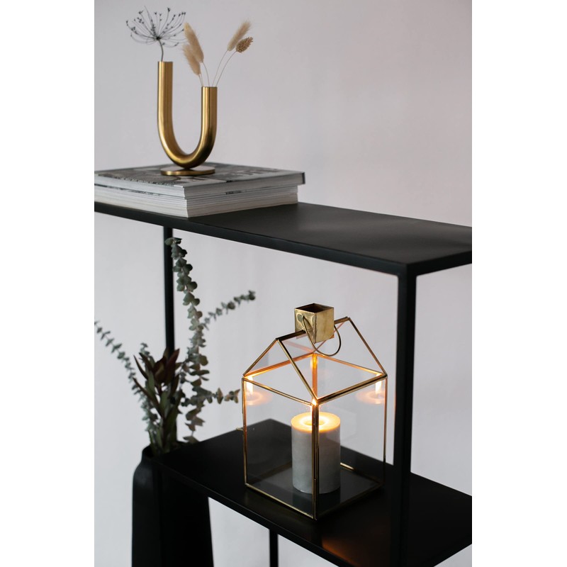 LaLe Living Ajala Vase in Gold U-shaped Asymmetric with Double-Sided