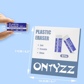 ONTYZZ 10 Pcs White Erasers Soft Art Erasers Large White Erasers for Office Writing Drawing
