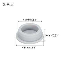 MECCANIXITY High Temp Silicone Plug Mount Dia 41mm/1.61 Inch T Shaped Rubber Stopper Hole Plugs for Powder Coating Plating Waterproof Sealing Plugs Light Grey Pack of 2(OD 48mm/1.89 Inch)