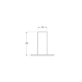 GRUNDLINE - Support foot post holder for umbrella, made of steel, screw-on sleeve - PDP, 38 x 105 x 100 mm - galvanised silver - for fences, shelters, carports, pergolas, garden gazebos made of wooden beams