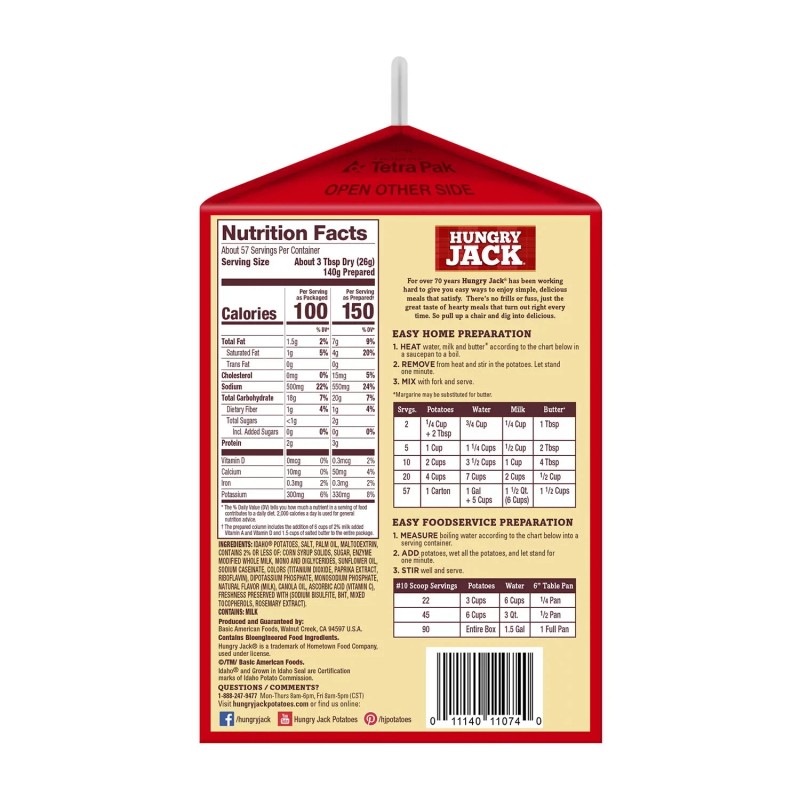 Hungry Jack 2 PACK Hungry Jack Mashed Potatoes (3.25 Lbs.)