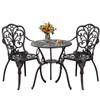 PATIO-IN Patio Bistro Set 3 Piece Cast Aluminum Bistro Set,