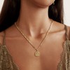 KissYan Initial Necklace for Women,14K Gold Plated Round Letter Pendant