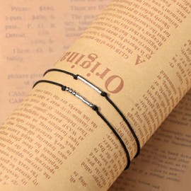 Ldurian Morse Code Bracelets for Mom Son - Adjustable String Matching Bracelets Beads Aesthetic Jewelry Secret Message Gifts