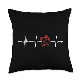 Best Walleye Fishing Gear Kit Gifts For Beginners Hunting Heartbeat Zander Hooks Lures Walleye Fishing Throw Pillow, 18x18, Multicolor