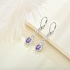 Lwsary Oval Cut Dangle Drop Earrings 925 Sterling Silver Amethyst