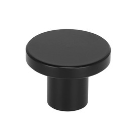 homdiy 10 Pack Round Dresser Knobs Black Cabinet Knobs, LS7069BK Matte Black Cabinet Door Knobs Solid Kitchen Cabinet Knobs for Dresser Drawers Modern Cabinet Knobs, 1.18 Inch Diameter