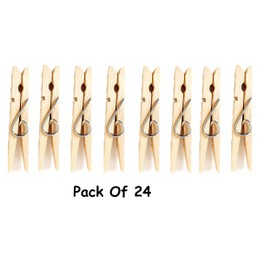 Wood Clothes Pegs 8.2cm Jumbo Wooden Clothespins Untreated Wood Clothespins 100% Biodegradable and Compostable For Hanging Clothes And Handicrafts Pack of 24.