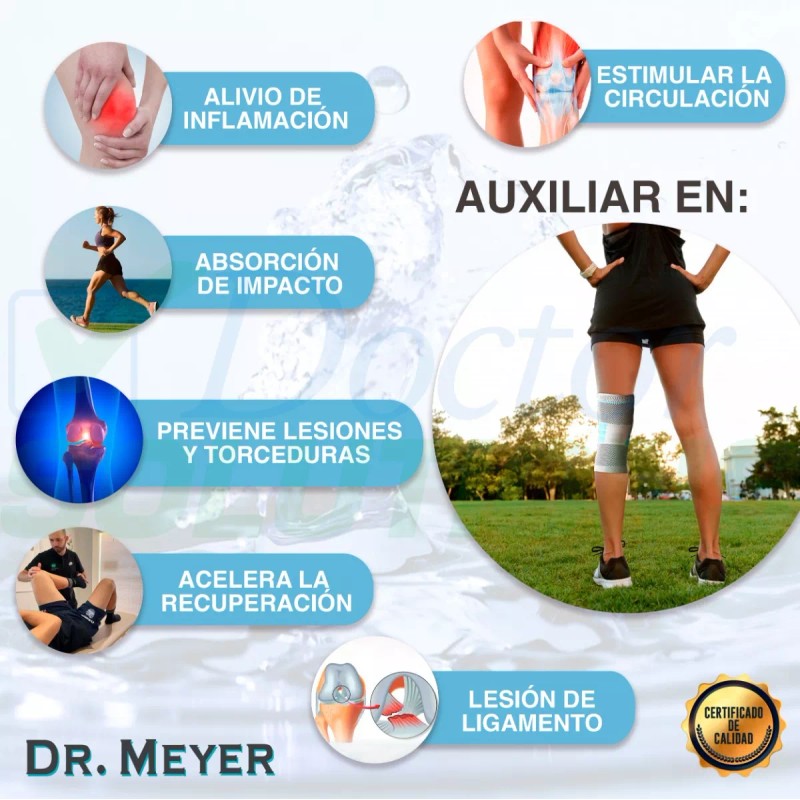 Dr. Meyer Rodillera Con Soporte De Gel Y Varillas Laterales