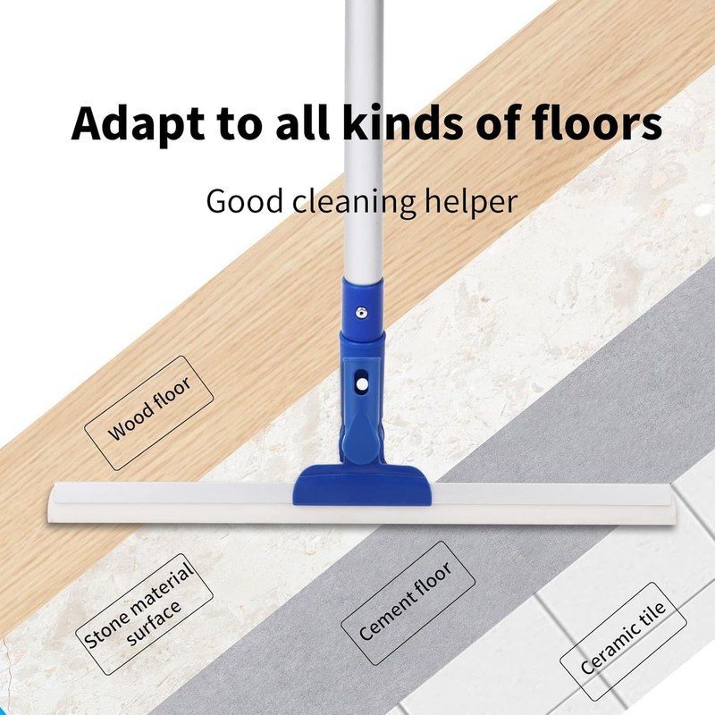17" Magic Broom Squeegee Broom with 56" Adjustable Long Handle