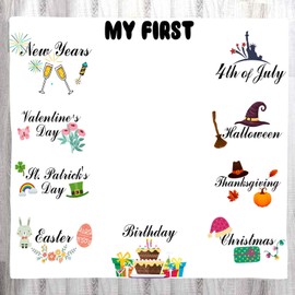 LYLYCTY Baby Memory Blanket, My First Easter Newborn Monthly Baby Blanket Baby Christmas Thanksgiving Growth Chart Age Blanket Unisex Baby Swaddle Blanket Milestone Blanket 48x40 Inches BTLSLY516