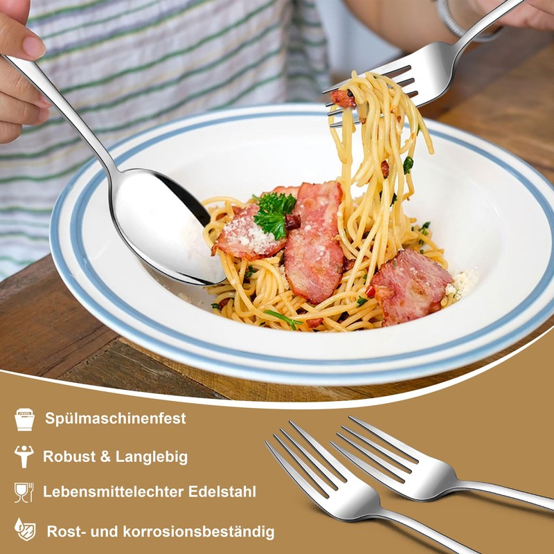 HaWare Forks, 6 Piece Stainless Steel Forks Dining Forks Set,