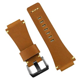 B & R Bands Bell & Ross Classic Vintage Leather Watch Band BR01 BR03 Replacement Straps (Small, Oak/Ecru Stitch)
