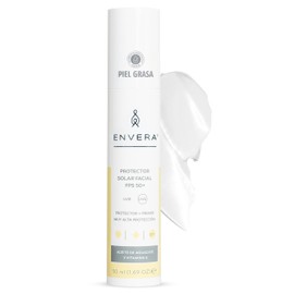 ENVERA Protector Solar Facial PRIMER Oil Control Piel Grasa SPF 50+ UVA/UVB PA++++ | Protector 4 en 1 Ultra Matificante + Antioxidantes + Primer | Resistente al Agua y Sudor
