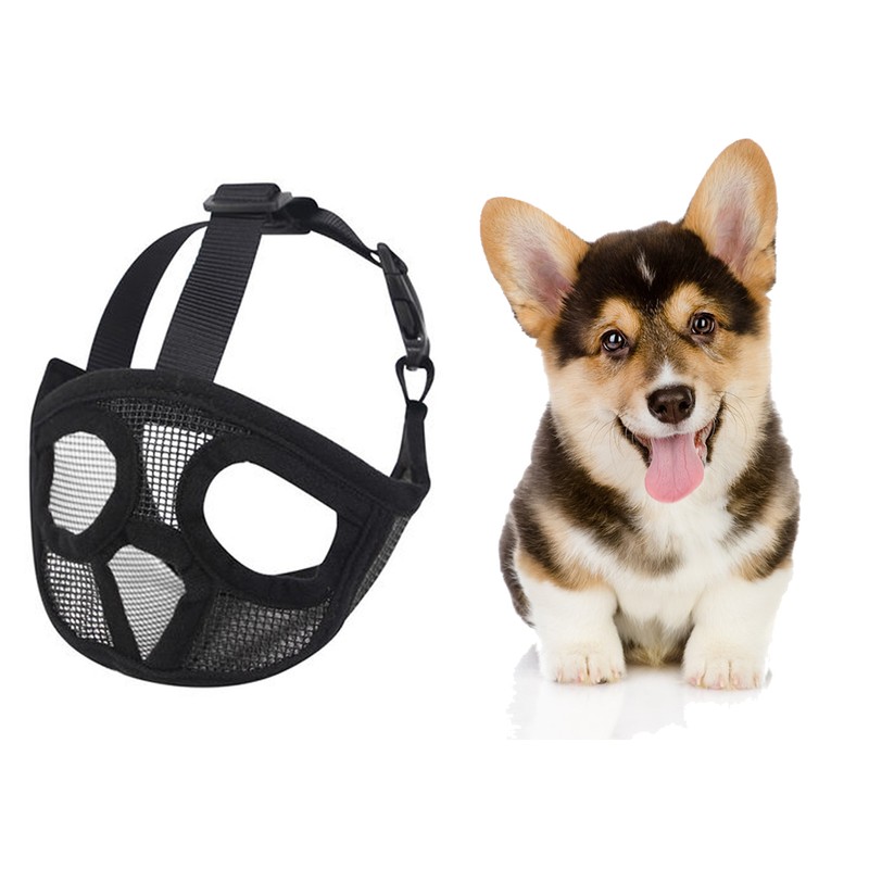 Dog Muzzles Adjustable Breathable Mesh Bulldog Muzzle for Dog Anti