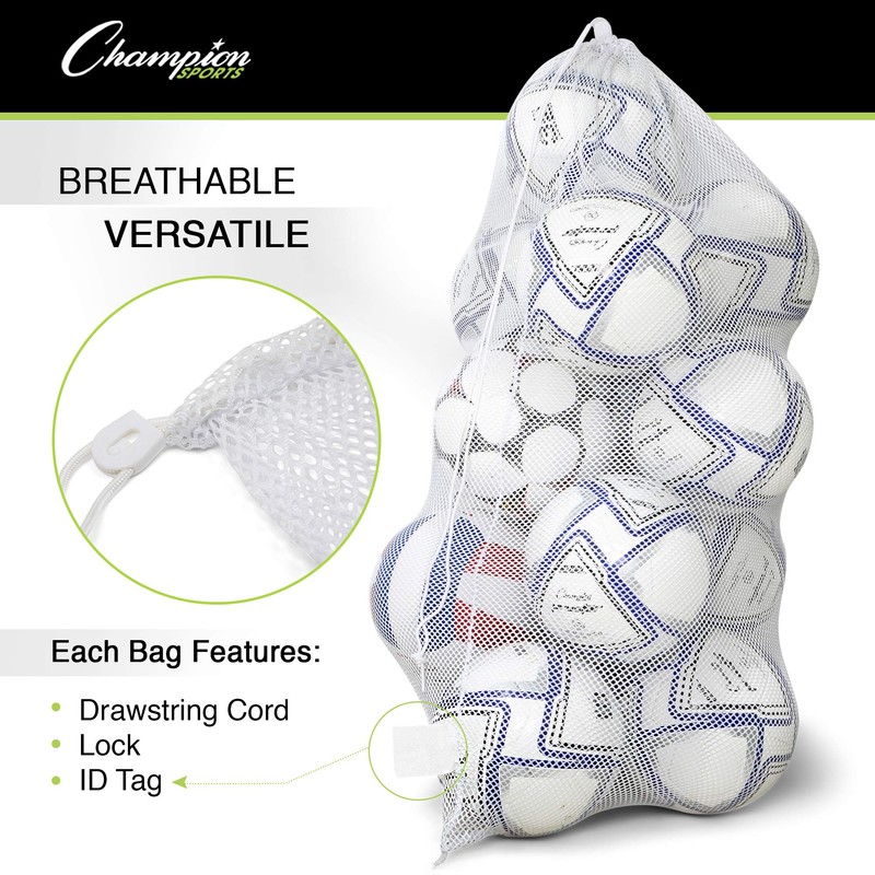 Champion Sports Mesh Equipment Bag, Purple, 24" x 48"