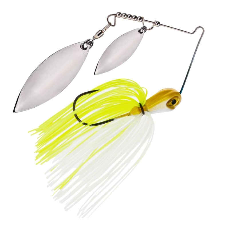 Tungsten Spinner Bait- 1/2 oz- White Chartreuse (2 Pack)