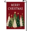 Merry Christmas Trees Red Garden Flag 12x18 Inch Vertical Double