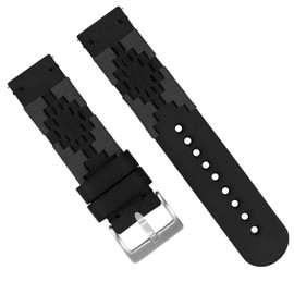 BARTON WATCH BANDS Gaucho Leather Quick Release Watch Band Straps - Choose Color & Width - 18mm, 20mm, 22mm (20mm, Smoke & Black)