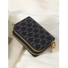 Women's Summer Retro Heart Print Double Zipper Around Coin Purse,