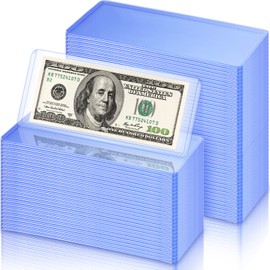 300 Pcs Dollar Bill Holders PVC Currency Holder Transparent Bill Sleeves Bill Clear Holders Bill Protector Sleeves Paper Money Holders for Collection Protector Case Supplies,6.9 x 2.95 Inch