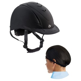 Ovation Deluxe Schooler Low Profile Horse Riding Helmet L/XL and Deluxe Hair Net (Pack of 2)