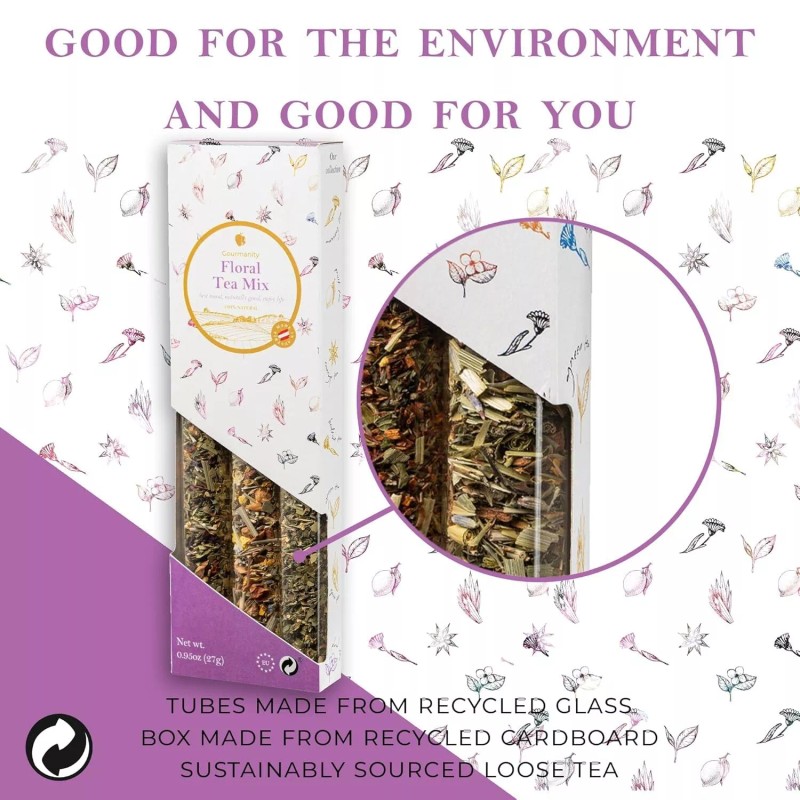GOURMANITY Tea Sampler Gift Set Various Flavors - Flower Tea