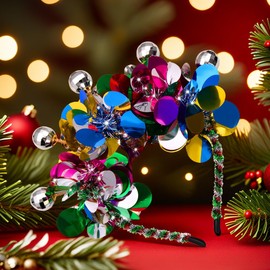 GLBCC - Diadema de Navidad con bola de discoteca, diadema para Navidad, Año Nuevo, día festivo, accesorios para el cabello para mujeres (aro para el pelo de Navidad y festividad)
