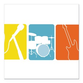 CafePress Musical Instruments Square Car Magnet 3 X 3 Square Car Magnet, Magnetic Bumper Display