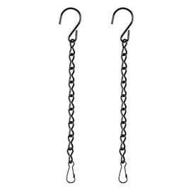 Quesuc 2 Pack Hanging Chain for Bird Feeders, Planters, Lanterns and Ornaments (9.5 Inch, Black)