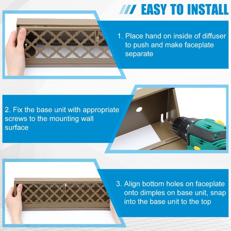 Blulu 1 Pcs 18 Inch Baseboard Register Duct Opening Size