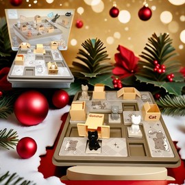 LYNETTE'S TOYS 3D Cat Puzzle Game:Unlock Fun and Learning with Our Cat-Themed Logic Board Game - The Ultimate Educational Toy for Kids Aged 6+(Brown)