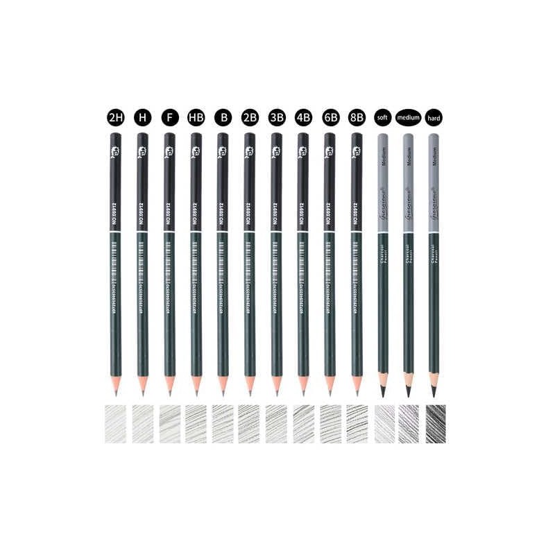 Art Set, 19 Piece Sketch Pencils, Drawing Pencil with Graphite