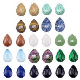 SUPERFINDINGS Natural Gemstone Cabochons Sets Flatback Crystal Quartz Stone for Necklace Jewellery Making DIY Crafts, Quartz crystals and mixed stone