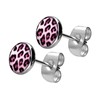 FILANGO 1 Pair of Surgical Steel Stud Earrings Leopard Choice of Colours and Sizes, Stainless Steel, No Gemstone